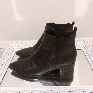 Marc Fisher Snake Embossed Leather Bootie